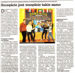 A newspaper article about the meeting in Slovenia